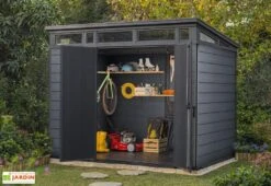 Abri De Jardin En Résine Keter 6 M² Monopente Anthracite – Cortina 97 6 Abri De Jardin En Résine Keter 6 M² Monopente Anthracite – Cortina 97 -Garanta Jardin Magasin abri jardin resine keter 6m2 ouvert