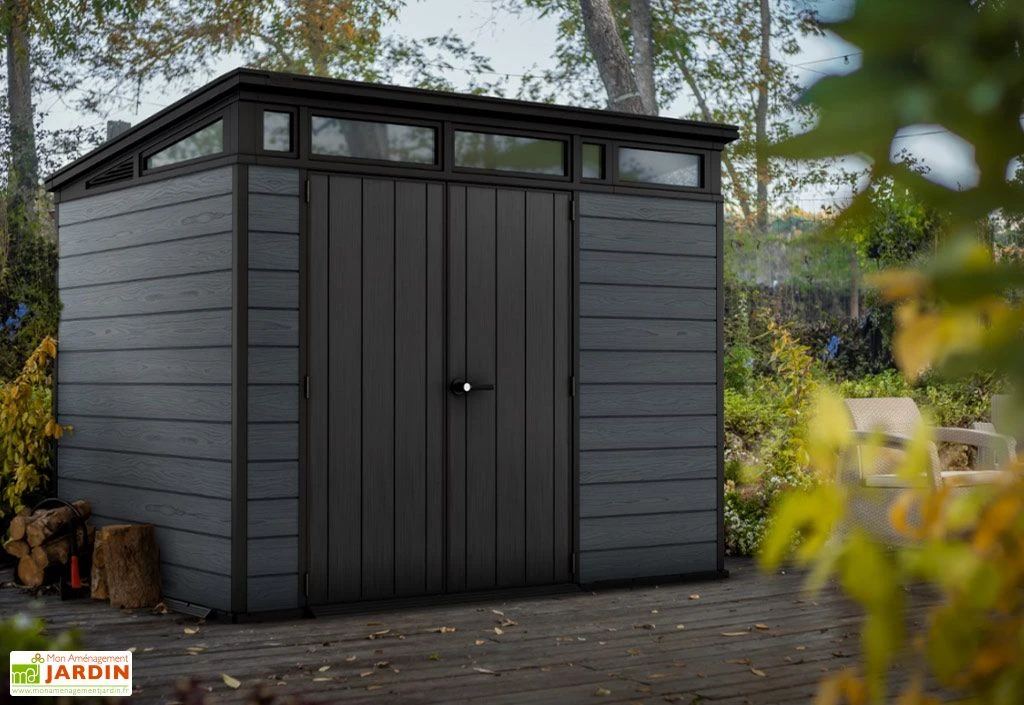 Abri De Jardin En Résine Keter 6 M² Monopente Anthracite – Cortina 97 5 Abri De Jardin En Résine Keter 6 M² Monopente Anthracite – Cortina 97 – Image 3