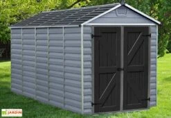 Abri De Jardin Skylight 7 M² Gris/Noir | Palram - Canopia -Garanta Jardin Magasin abri jardin resine polycarbonate palram skylight 6x12 gris deco 4x2m