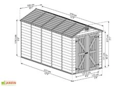 Abri De Jardin Skylight 7 M² Gris/Noir | Palram - Canopia -Garanta Jardin Magasin abri jardin skylight gris 7m2 palram canopia 1