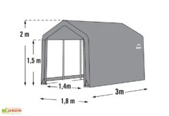 Abri De Jardin Souple En Acier Et Polyéthylène 5 M² -Garanta Jardin Magasin abri jardin souple acier enduit bache polyethylene 5m2