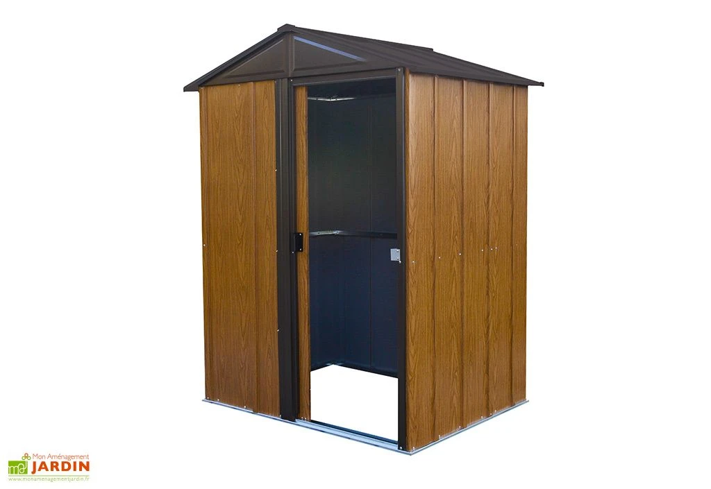 Abri De Jardin En Acier Galvanisé Imitation Bois Woodlake – 1,84 M² 6 Abri De Jardin En Acier Galvanisé Imitation Bois Woodlake – 1,84 M² – Image 4