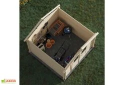 Abri De Jardin En Bois D’épicéa Brut Juno – 8,9 M² -Garanta Jardin Magasin abri juno dans jardin porte ouverte toit 1