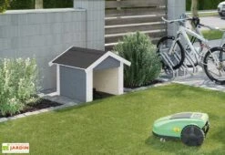 Abri Pour Robot Tondeuse En Bois D’épicéa 80 X 87 X 71 Cm -Garanta Jardin Magasin abri robot tondeuse bois gris weka