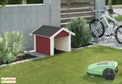 Abri Pour Robot Tondeuse En Bois D’épicéa 80 X 87 X 71 Cm -Garanta Jardin Magasin abri robot tondeuse bois rouge weka