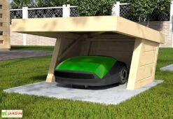 Abri Pour Robot Tondeuse En Bois D’Épicéa Brut Toit Relevable