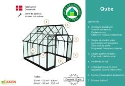 Halls Serre De Jardin En Aluminium Et Verre Trempé Qube 88 (6,6 M²) -Garanta Jardin Magasin avantage serre jardin aluminium verre double porte qube halls