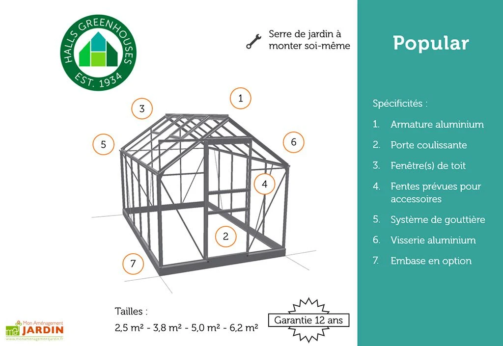 Halls Serre De Jardin En Aluminium Et Verre Horticole Popular 106 (6,2 M²) 8 Halls Serre De Jardin En Aluminium Et Verre Horticole Popular 106 (6,2 M²) – Image 6