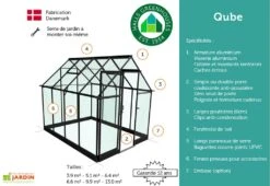 Halls Serre De Jardin En Aluminium Et Verre Trempé Qube 610 Noir 6,4 M² 13 Halls Serre De Jardin En Aluminium Et Verre Trempé Qube 610 Noir 6,4 M² -Garanta Jardin Magasin avantage serre jardin aluminium verre qube halls 2