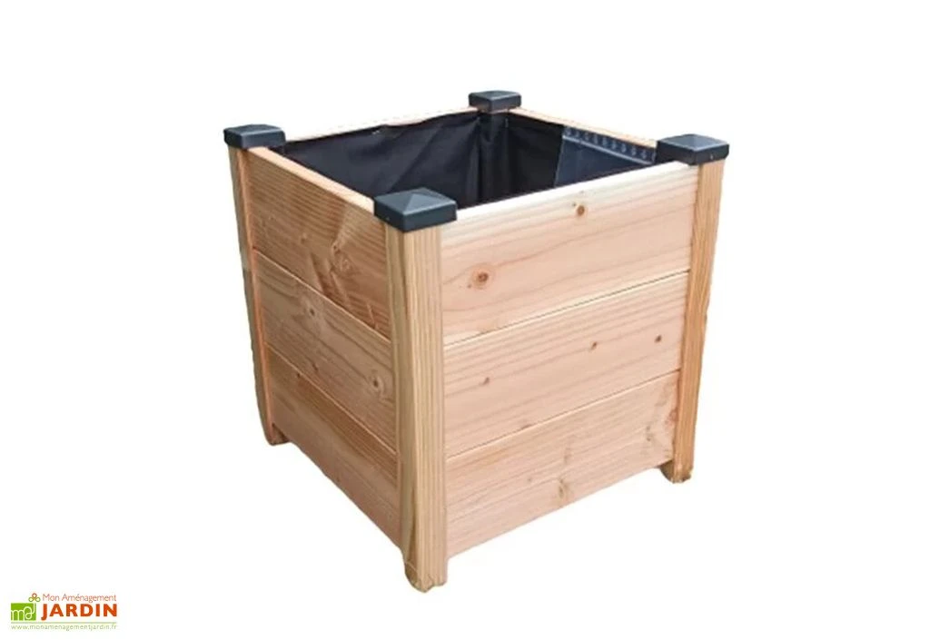 Bac à Fleurs Carré En Bois Douglas Non Traité - Design 3 Bac à Fleurs Carré En Bois Douglas Non Traité - Design