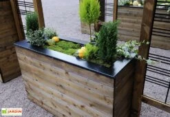 Bac à Fleurs En Bois Selekt (120x45x76) -Garanta Jardin Magasin bac a fleurs selekt 120 x 45 x 76 cm jardipolys 1
