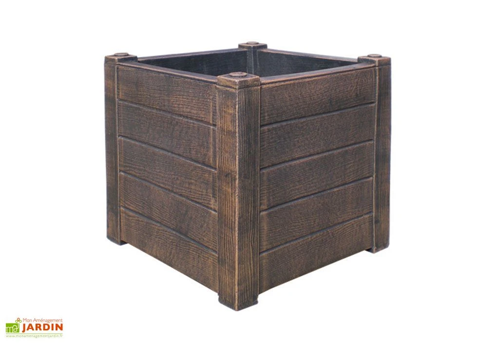 Roto Bac à Fleurs Teak S (30x30x30cm) 3 Roto Bac à Fleurs Teak S (30x30x30cm)