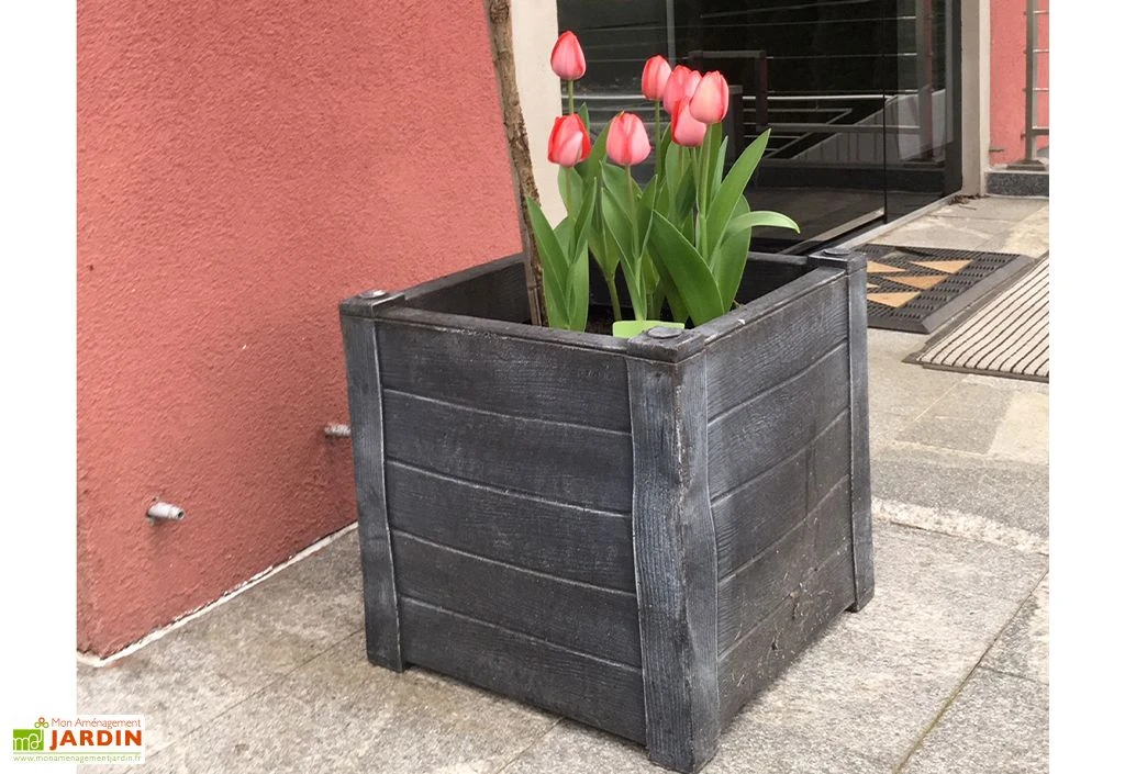 Roto Bac à Fleurs Teak S (30x30x30cm) 4 Roto Bac à Fleurs Teak S (30x30x30cm) – Image 2