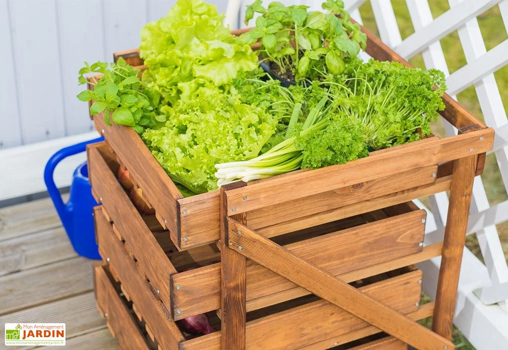 Légumier En Bois Autoclave Brun 4 Tiroirs - 50 X 54 X 60 Cm 5 Légumier En Bois Autoclave Brun 4 Tiroirs - 50 X 54 X 60 Cm – Image 3