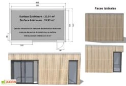 Bungalow Design Studio Avec Baie D'angle + Porte (635x375) 10 Bungalow Design Studio Avec Baie D'angle + Porte (635x375) -Garanta Jardin Magasin bungalow design studio avec baie et porte fenetre 635x375 plan