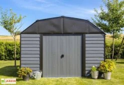Abri De Jardin En Acier Galvanisé Gris Anthracite 8 M² -Garanta Jardin Magasin cabane jardin acier galvanise gris anthracite 8m