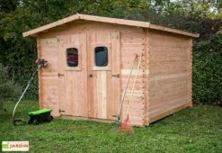 Abri De Jardin En Bois Douglas 28 Mm – 10,89 M² : 3,25 X 3,35 M -Garanta Jardin Magasin cabane jardin bois douglas 28mm 10m2 dommar habrita