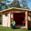 Abri De Jardin En Bois Douglas 28 Mm – 13,37 M² : 3,51 X 3,81 M 1 Abri De Jardin En Bois Douglas 28 Mm – 13,37 M² : 3,51 X 3,81 M -Garanta Jardin Magasin cabane jardin bois douglas 28mm 13m2 dommar habrita