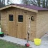 Abri De Jardin En Bois D’épicéa Traité Thermabri – 9 M² -Garanta Jardin Magasin cabane jardin bois traite thermabri 9 m 2 1