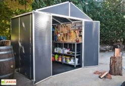 Abri De Jardin En Aluminium Et Polycarbonate 227 Cm – Rubicon Anthracite -Garanta Jardin Magasin cabane jardin polycarbonate rubicon 8x8 canopia palram