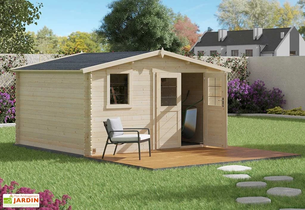 Abri De Jardin En Bois D’épicéa Brut Juno 13,9 M² 4 Abri De Jardin En Bois D’épicéa Brut Juno 13,9 M² – Image 2