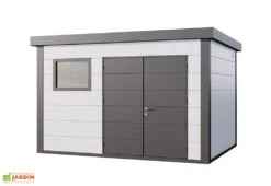 Abri De Jardin En Métal Eleganto Plus – 11,6 M² -Garanta Jardin Magasin cabanon jardin metal eleganto plus gris blanc