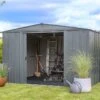 Abri De Jardin En Acier Galvanisé 8,5 M² 2 Abri De Jardin En Acier Galvanisé 8,5 M² -Garanta Jardin Magasin cabanon jardin metal noir 1