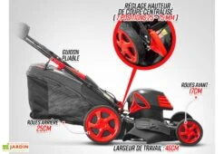 Tondeuse à Gazon électrique Autotractée 1800 W - 46 Cm -Garanta Jardin Magasin caracteristiques techniques tondeuse electrique elem garden