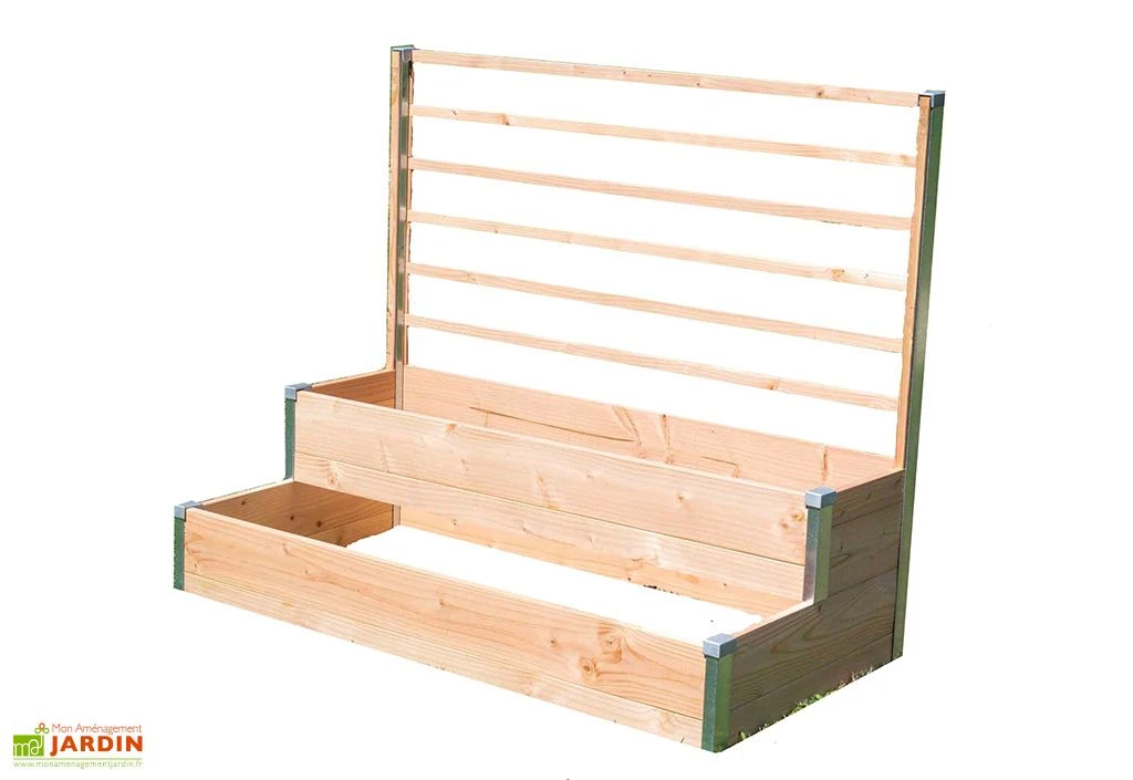 Carré Potager En Bois Douglas 19 Mm 2 étages Et Treillis – 125 X 60 Cm 3 Carré Potager En Bois Douglas 19 Mm 2 étages Et Treillis – 125 X 60 Cm