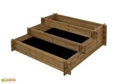 Carré Potager 3 étages En Bois Autoclave Brun – 120 X 120 X 40 Cm -Garanta Jardin Magasin carre potager autoclave brun