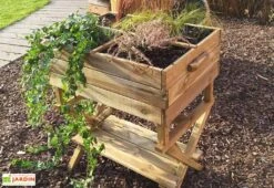 Solid Carré Potager En Bois Autoclave Sur Pieds Réglable 80 X 60 Cm -Garanta Jardin Magasin carre potager bois autoclave pieds reglables 80x60cm 1