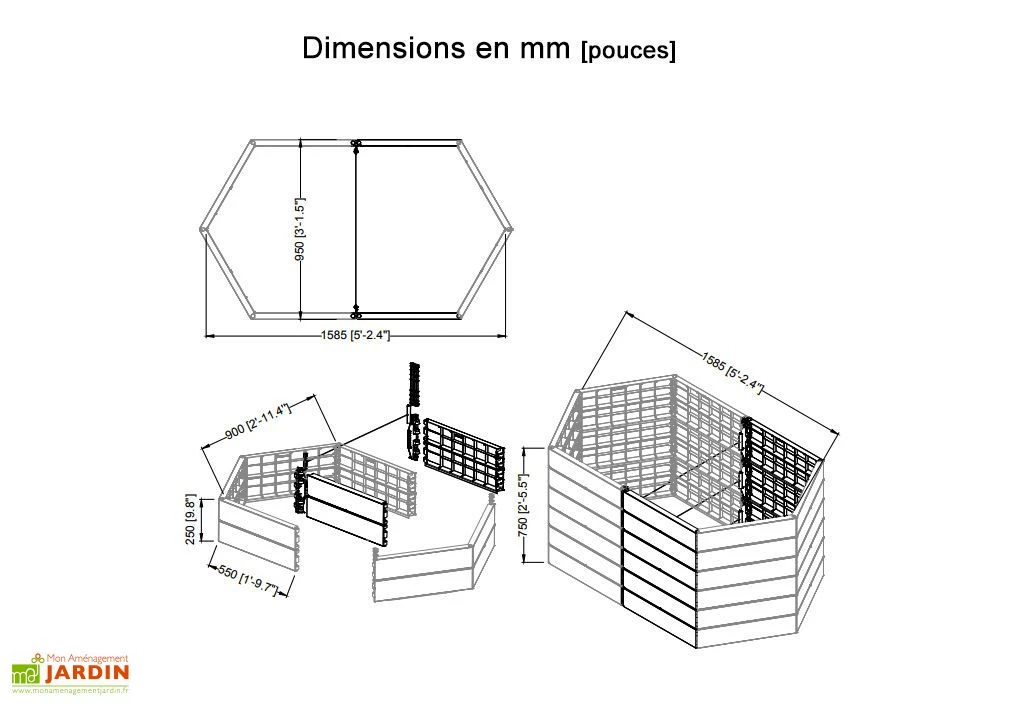 Garantia Carré Potager Empilable En Polypropylène Ergo 160 Cm (Lot De 2) 5 Garantia Carré Potager Empilable En Polypropylène Ergo 160 Cm (Lot De 2) – Image 3