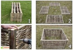 Carré Potager En Noisetier 0,90x0,90x50 M -Garanta Jardin Magasin carre potager noisetier tfs 2