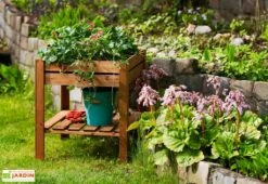 Carré Potager Sur Pieds En Bois Autoclave Brun - 75 X 75 X 79 Cm