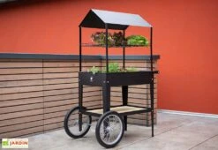 Potager Sur Pieds Avec Roulettes Et Toit 75 X 65 X 150 Cm – Urban Expert -Garanta Jardin Magasin chariot potager pieds roulettes