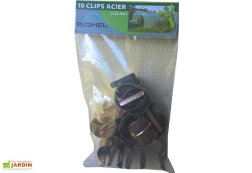 Clips Pour Serre Tunnel Richel - Lot De 10 8 Clips Pour Serre Tunnel Richel - Lot De 10 -Garanta Jardin Magasin clip acier pour bache serre richel