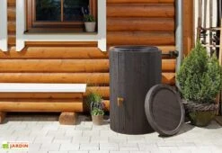 Garantia Récupérateur D’eau De Pluie 220 L Avec Robinet Et Collecteur – Madera -Garanta Jardin Magasin cuve eau pluie decorative effet bois 220l madera