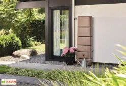 Garantia Récupérateur D'eau De Pluie 300 L Avec Robinet Et Collecteur - Slim 7 Garantia Récupérateur D'eau De Pluie 300 L Avec Robinet Et Collecteur - Slim -Garanta Jardin Magasin cuve recuperateur eau de pluie decoratif 300 litres marron taupe garantia