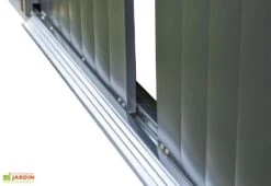 Abri De Jardin En Acier Galvanisé 8,5 M² 13 Abri De Jardin En Acier Galvanisé 8,5 M² -Garanta Jardin Magasin details porte coulissante abri jardin acier galvanise noir 1