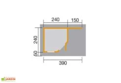 Abri Design Fides 2 (Plusieurs Tailles) 28mm -Garanta Jardin Magasin dimensions abri fides 240 1