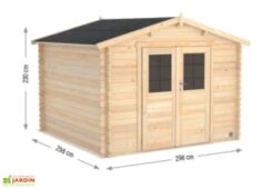 Abri De Jardin En Bois D’épicéa Brut Juno – 8,9 M² -Garanta Jardin Magasin dimensions abri fond blanc 1