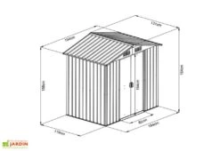 Abri De Jardin En Acier Galvanisé 2,5 M² (Pls Coloris) -Garanta Jardin Magasin dimensions abri jardin acier galvanise 2m 1