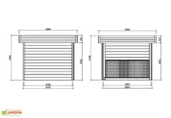 Solid Abri De Jardin Bois 28 Mm Avec Auvent 19,88 M² - Arhus 28 Mm -Garanta Jardin Magasin dimensions abri jardin arhus solid 1