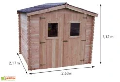 Abri De Jardin En Bois Douglas 20 Mm – 5,71 M² : 2,63 X 2,17 M -Garanta Jardin Magasin dimensions abri jardin bois douglas habrita 6m2