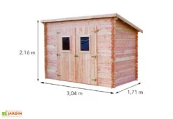 Abri De Jardin En Bois Douglas 20 Mm Monopente – 5,20 M² : 1,71 X 3,04 M -Garanta Jardin Magasin dimensions abri jardin bois douglas habrita monopente 5m2