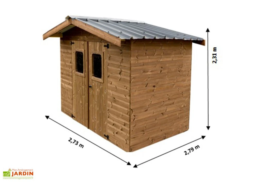 Abri De Jardin En Bois D’épicéa Traité Toit Bac Acier Thermabri – 5,05 M² 4 Abri De Jardin En Bois D’épicéa Traité Toit Bac Acier Thermabri – 5,05 M² – Image 2