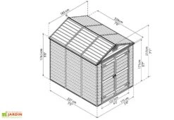Abri De Jardin Skylight 4,2 M² Ambre | Palram - Canopia -Garanta Jardin Magasin dimensions abri jardin skylight amber 702297 palram