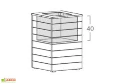 Bac à Fleurs En Bois Selekt (45x45x47) -Garanta Jardin Magasin dimensions bac a fleurs selekt jardipolys