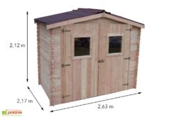 Abri De Jardin En Bois Douglas 28 Mm – 5,71 M² : 2,17 X 2,63 M 6 Abri De Jardin En Bois Douglas 28 Mm – 5,71 M² : 2,17 X 2,63 M -Garanta Jardin Magasin dimensions cabane jardin bois douglas 28mm habrita 6m2