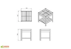 Carré Potager Sur Pieds En Bois Autoclave Brun - 75 X 75 X 79 Cm -Garanta Jardin Magasin dimensions carre potager bois 1